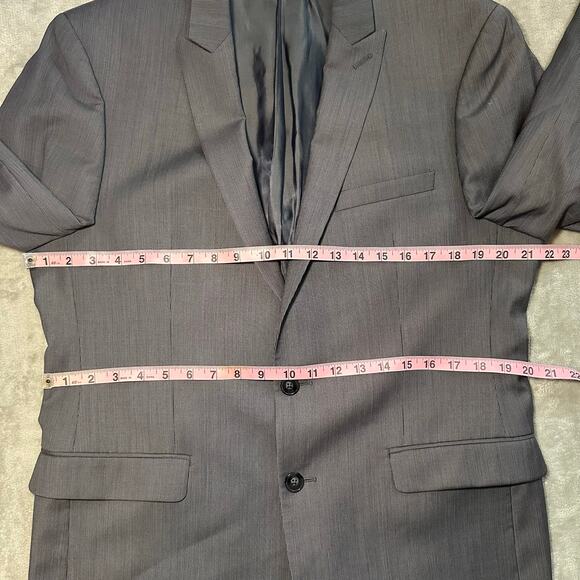 Calvin Klein Wool Blazer Men Size 42R Gray Extreme Slim Fit 2 Button Suit Jacket - Picture 7 of 16